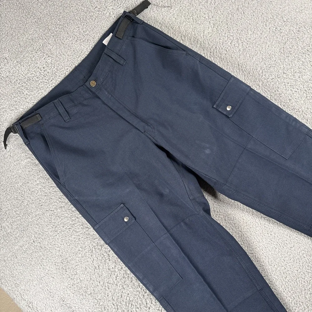 Men's Dark Navy Cargo Pants with Snap Pockets